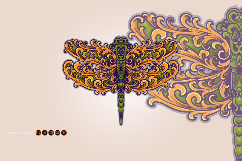 elegant-vintage-dragonfly-ornament-svg