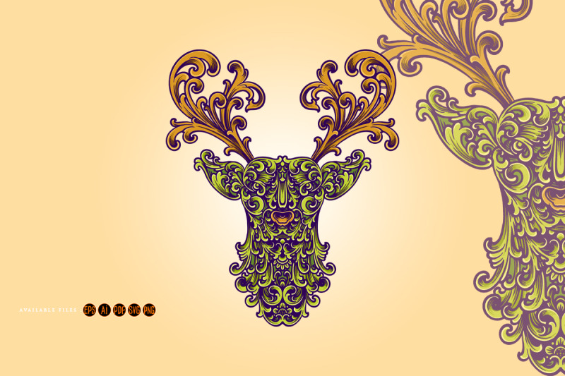 deer-head-classic-ornament-svg