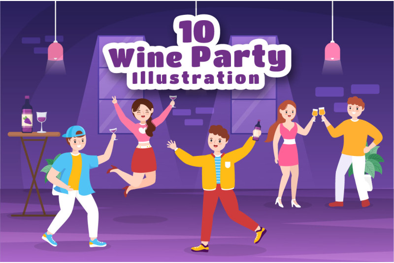 10-wine-party-flat-illustration