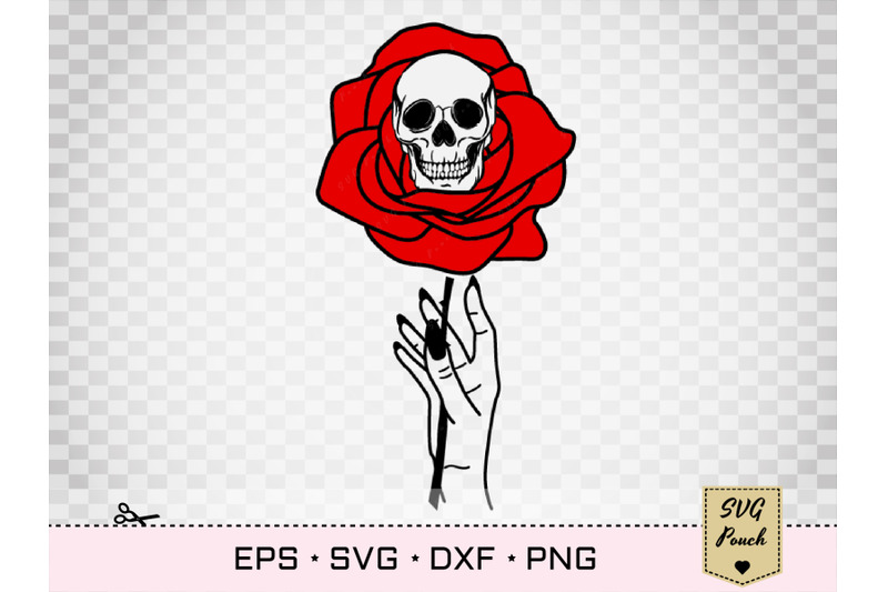 skull-and-rose-in-hand-svg