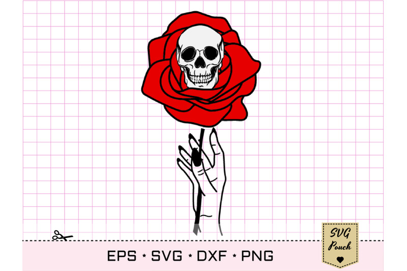 skull-and-rose-in-hand-svg