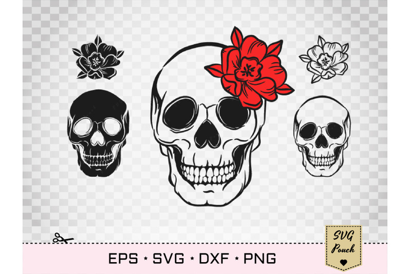 skull-and-roses-svg-skull-silhouette-tattoo