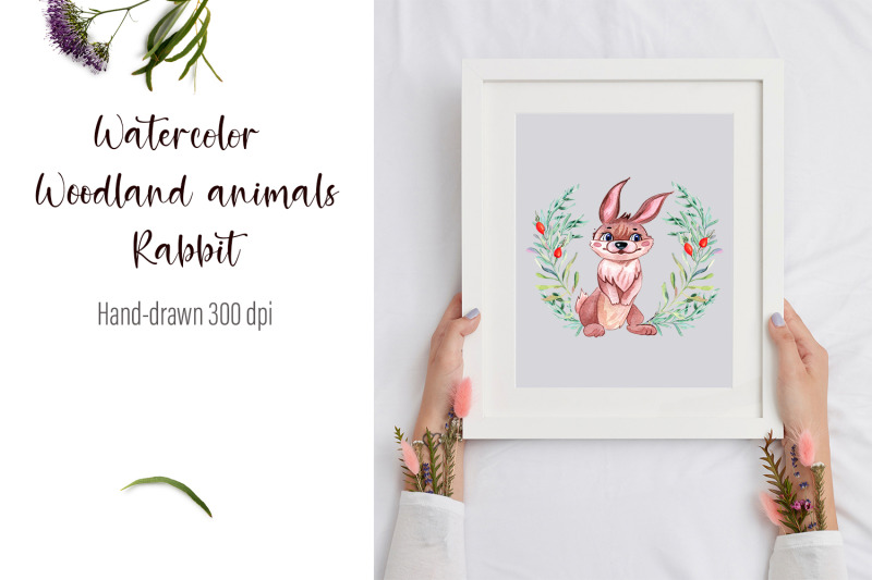 watercolor-rabbit-and-beautiful-wreath-png-for-sublimation