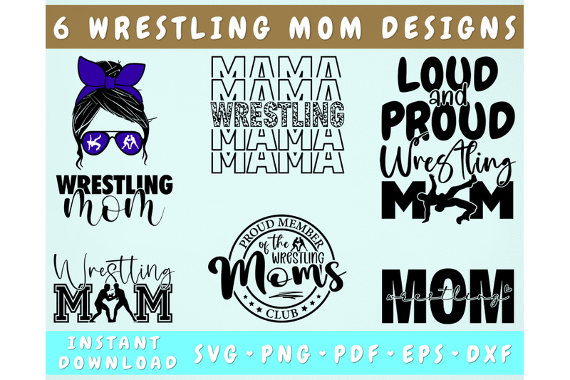 Wrestling Mom SVG Bundle, 6 Designs, Wrestling Mama SVG By ...