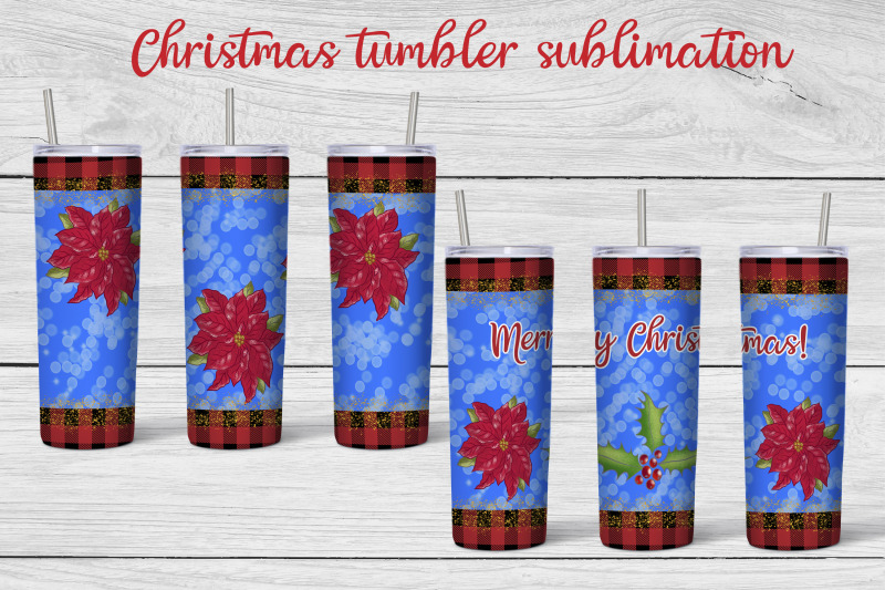 christmas-tumbler-sublimation-christmas-poinsettia-png