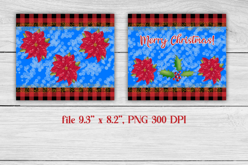 christmas-tumbler-sublimation-christmas-poinsettia-png