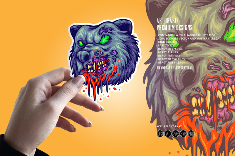 angry-zombie-bear-head-svg