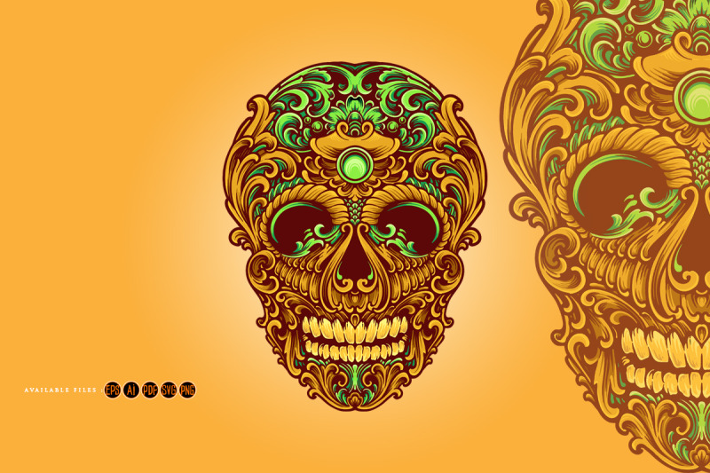 skull-head-classic-ornament-svg