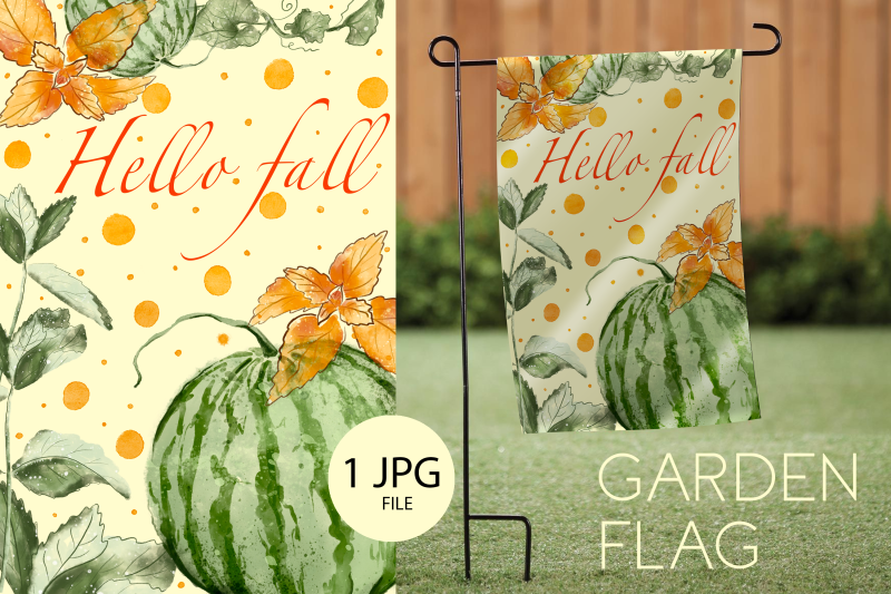 hello-fall-garden-flag-watermelon-sublimation-designs