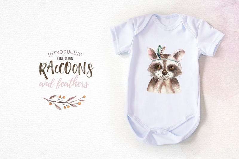 watercolor-baby-nursery-forest-raccoon-animals-clipart