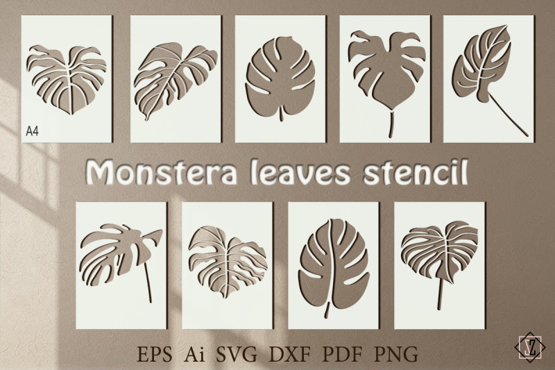 monstera-leaves-stencil-svg