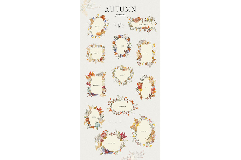 autumn-fall-watercolor-flowers-set