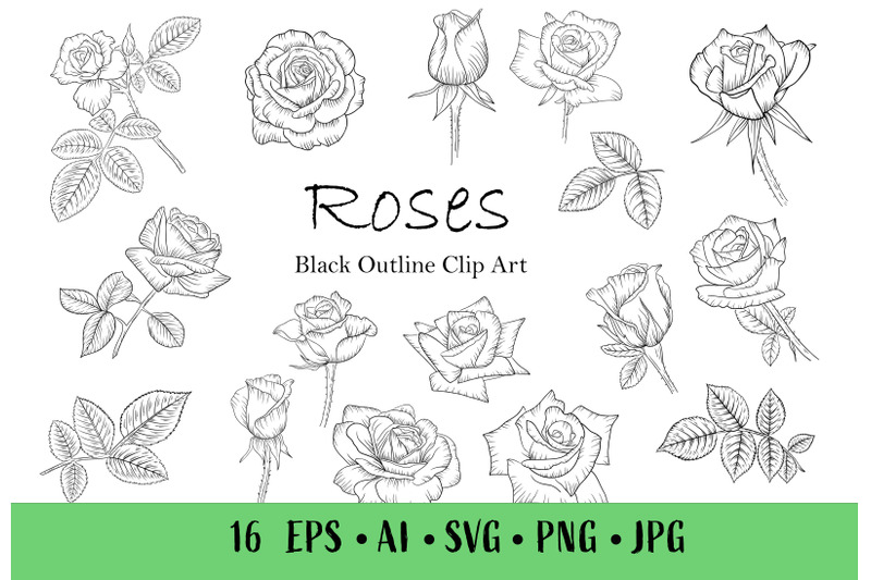 roses-flowers-lineart-clipart-black-outline-individual-clipart-png