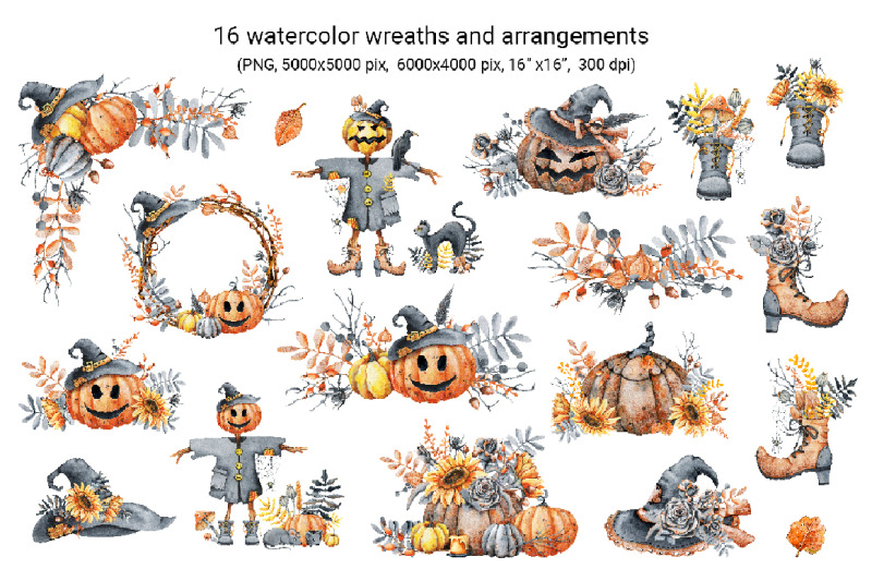 happy-halloween-watercolor-clipart-digital-paper-seamless-pattern