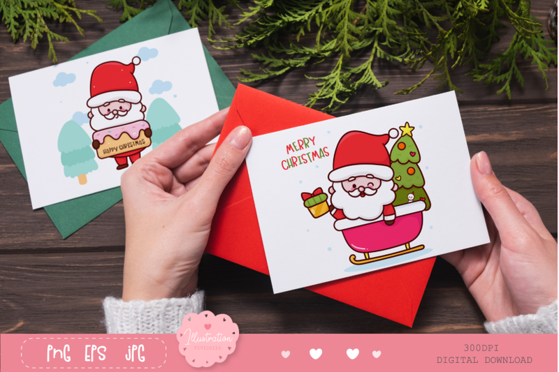 cute-santa-clipart-kawaii-clipart-christmas-cartoon-vector