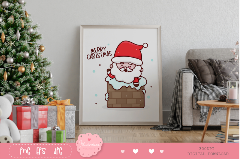 cute-santa-clipart-kawaii-clipart-christmas-cartoon-vector