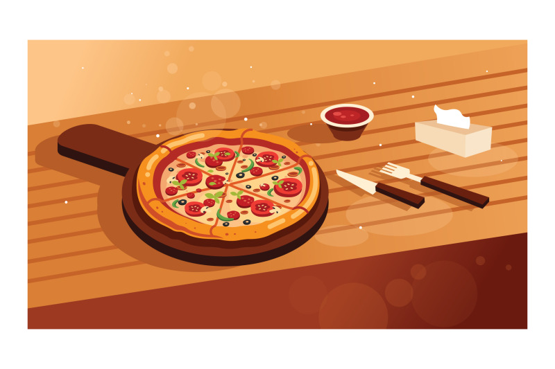 delicious-pizza-on-wooden-table