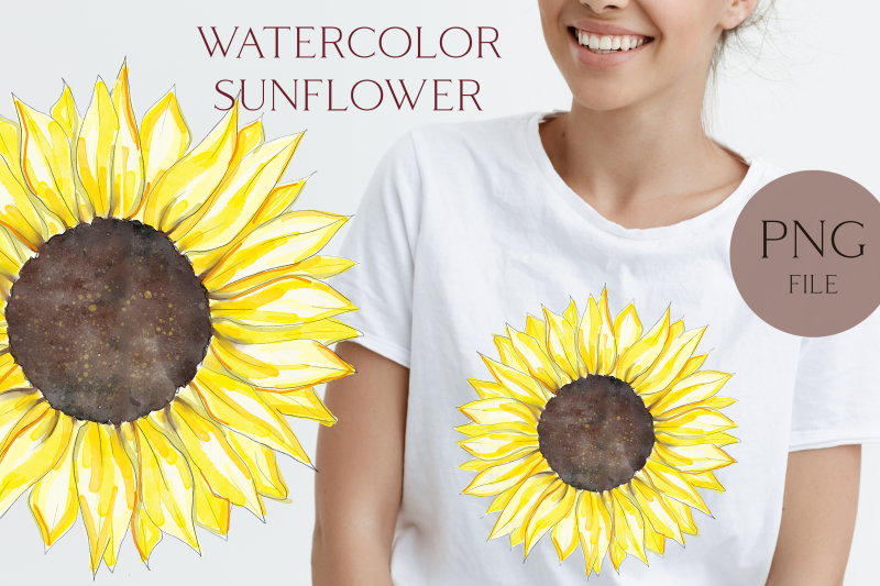 watercolor-sunflower-clipart-sublimation-sunflower-design