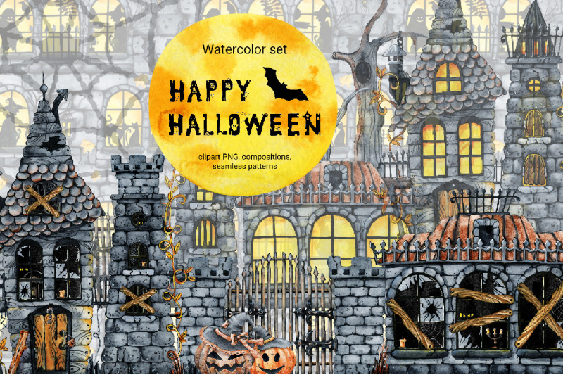 happy-halloween-scary-castle-clipart-digital-paper