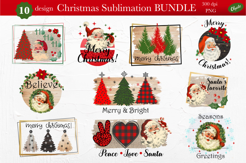 vintage-christmas-sublimation-bundle-santa-png