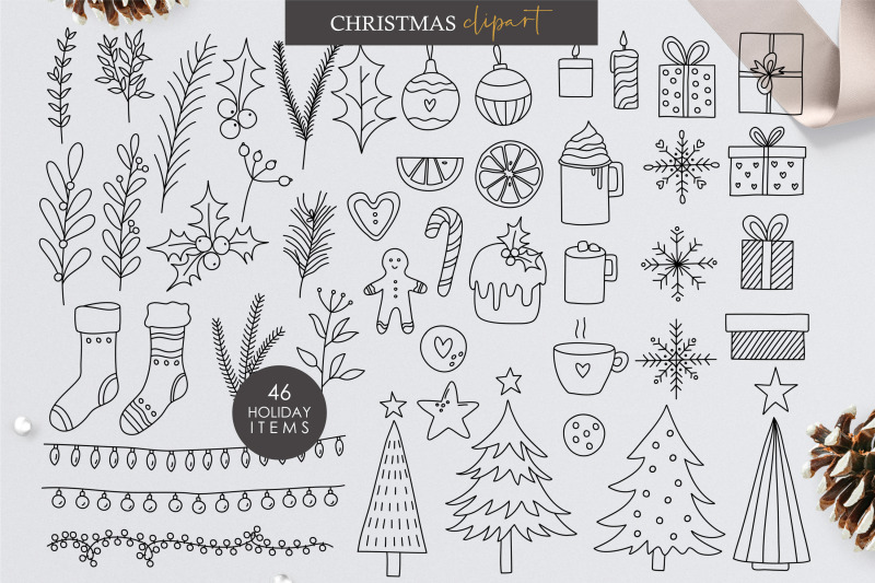 christmas-line-clipart-winter-line-clipart-digital-holiday-elements