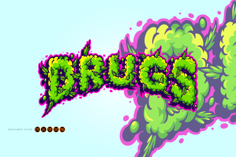 lettering-words-drugs-smoke-effect-svg