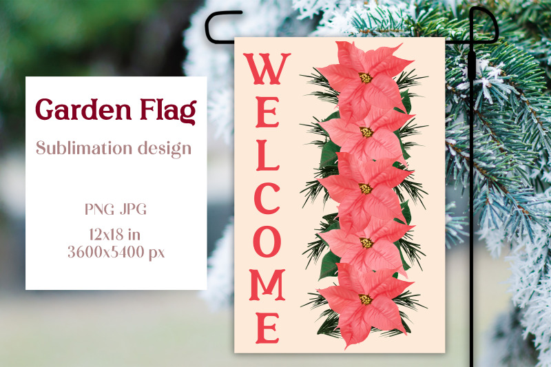 christmas-garden-flag-sublimation-design-poinsettia-flowers