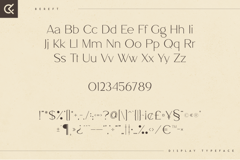 bereft-display-typeface