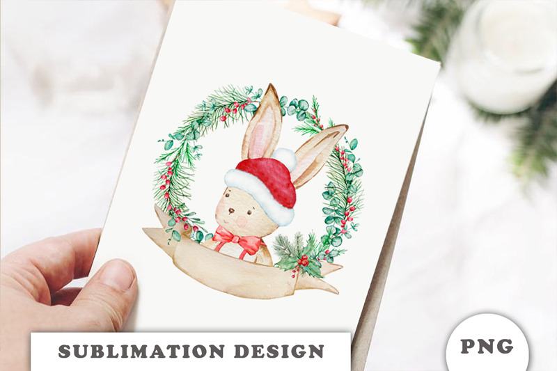 christmas-bunny-sublimation-design