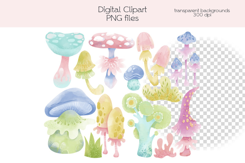 fantasy-mushrooms-clipart-png-files