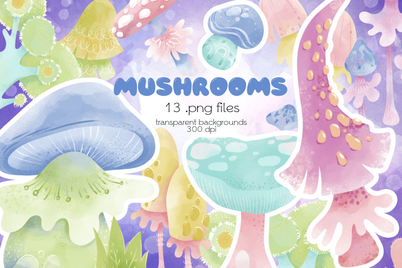 fantasy-mushrooms-clipart-png-files