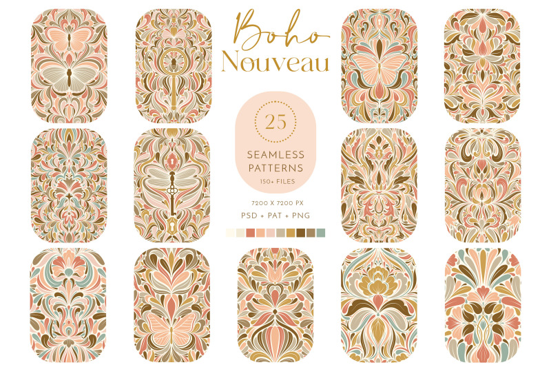 boho-nouveau-seamless-pattern-collection