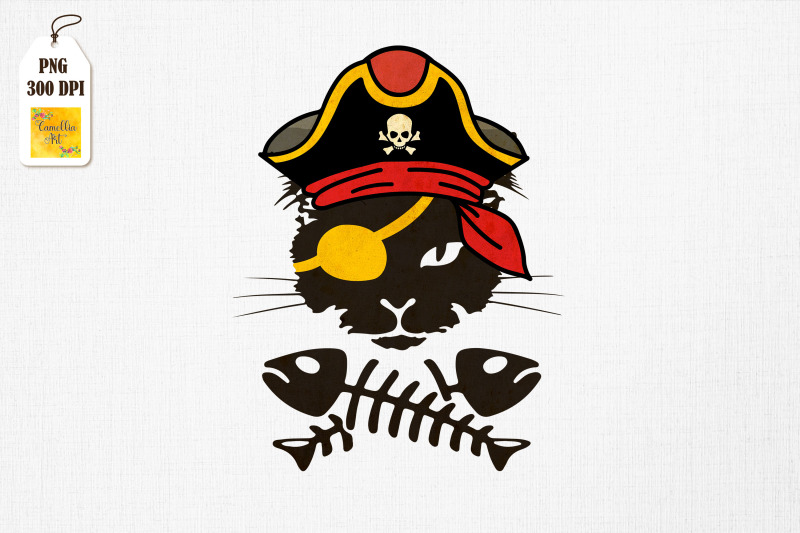 retro-pirate-cat-kitten-halloween-skull