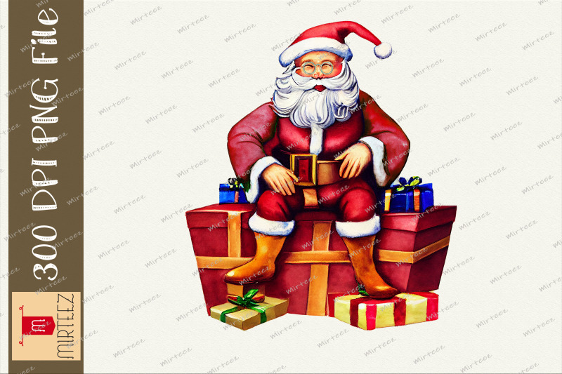 santa-claus-sitting-on-the-gift-box