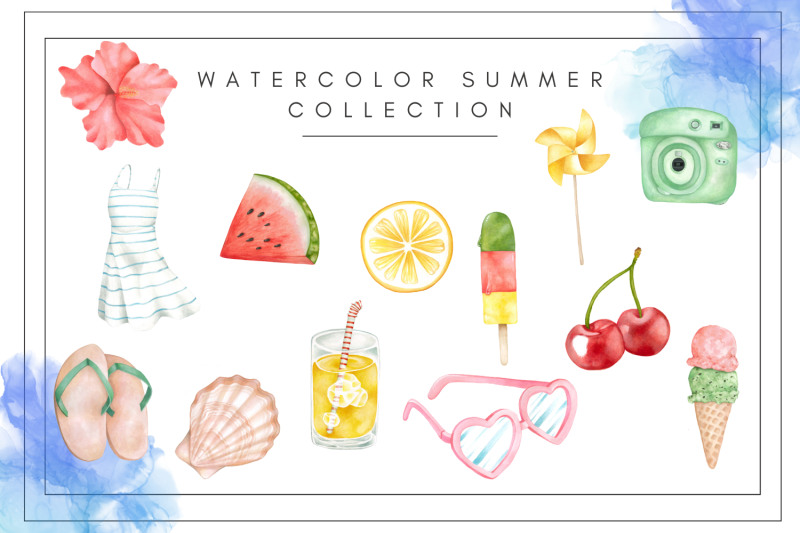 watercolor-summer-clipart-ice-cream-sunglasses-watercolor-cherry