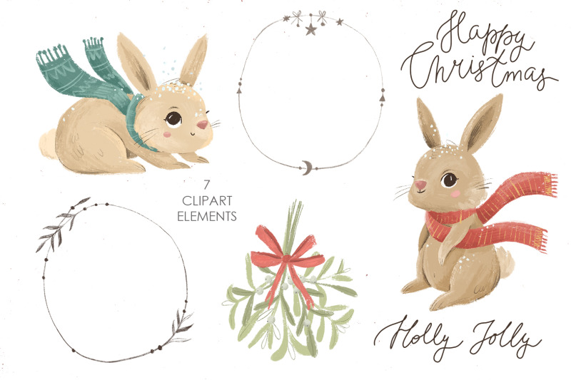 hand-draw-christmas-bunny