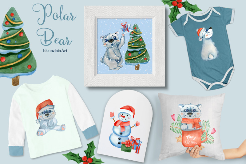 polar-bear-watercolor-clipart-cute-bear-sublimation