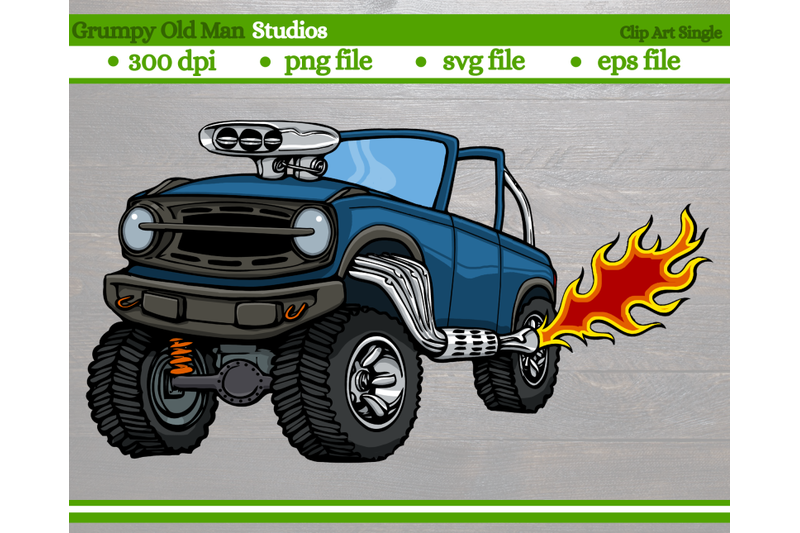 cartoon-4x4-suv-hot-rod-with-open-top-4x4-truck