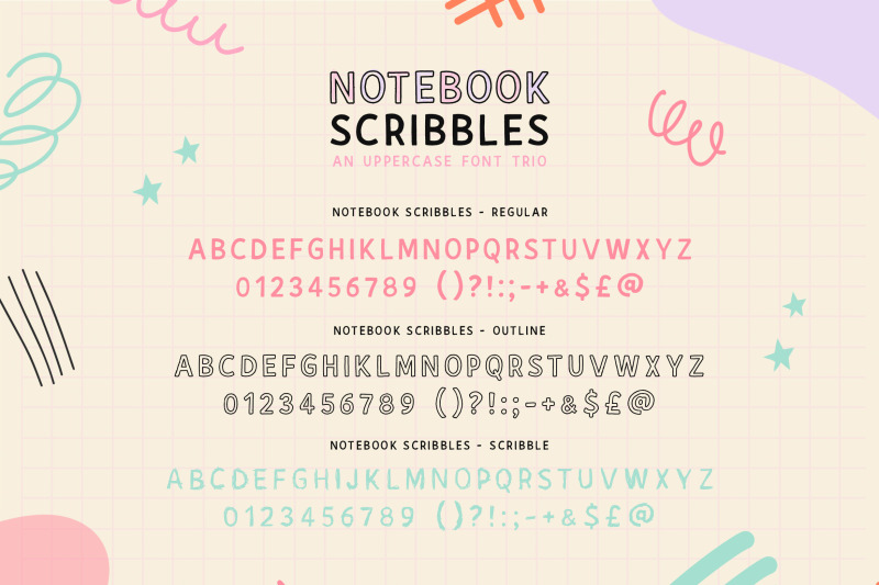 notebook-scribbles-doodle-fonts-rough-fonts-cool-fonts