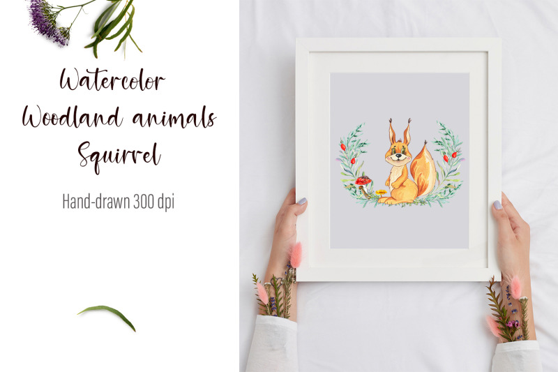 watercolor-squirrel-and-beautiful-wreath-png-for-sublimation