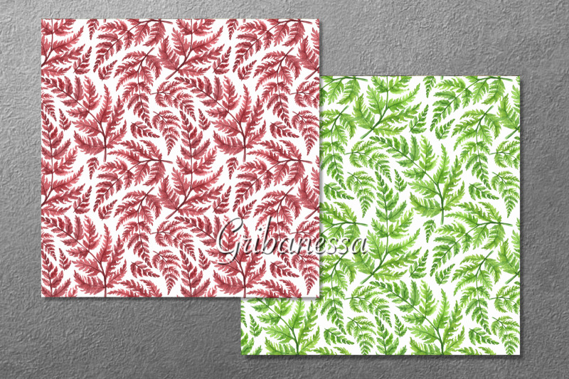 watercolor-patterns-with-leaves
