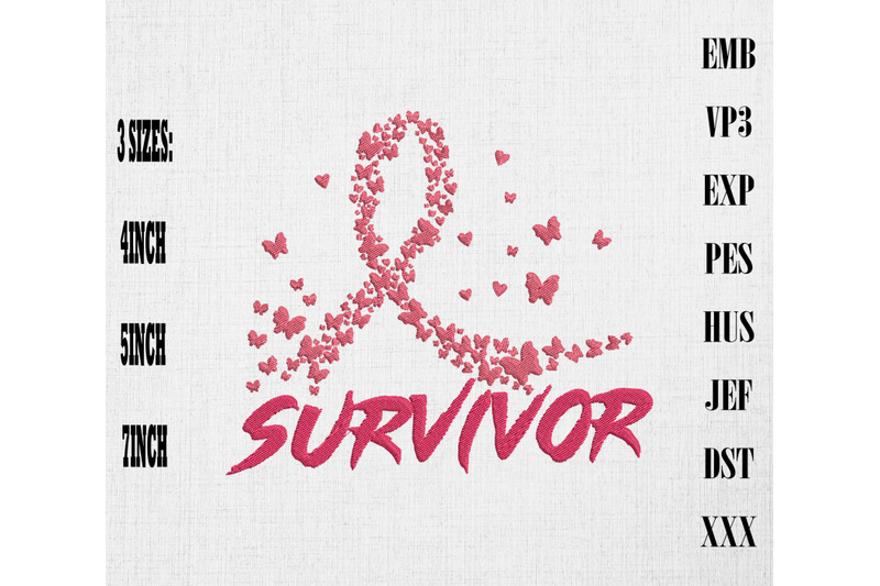 survivor-pink-ribbon-won-breast-cancer-embroidery