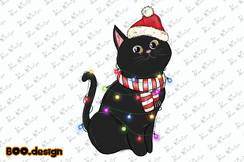 black-cat-christmas-graphics