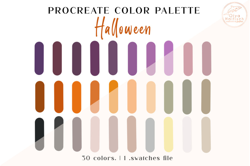 halloween-procreate-color-palette-fall-color-swatches