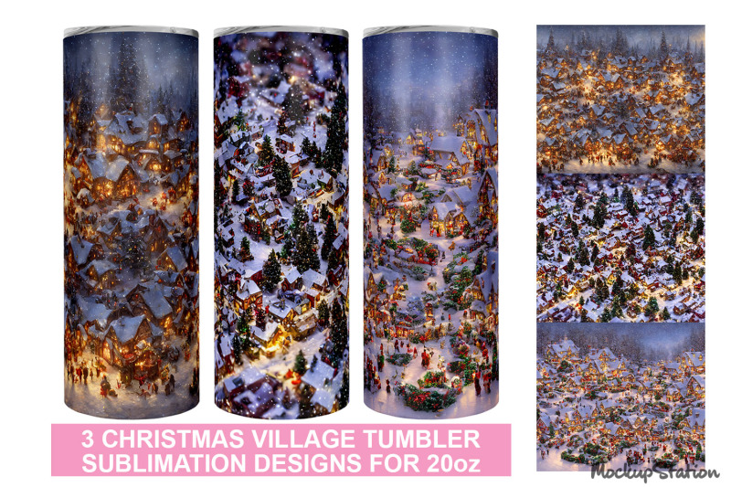 christmas-tumbler-wrap-bundle-christmas-village-tumblers-png-designs