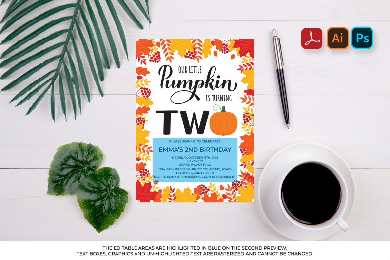 pumpkin-2nd-birthday-invitation-card-editable-template