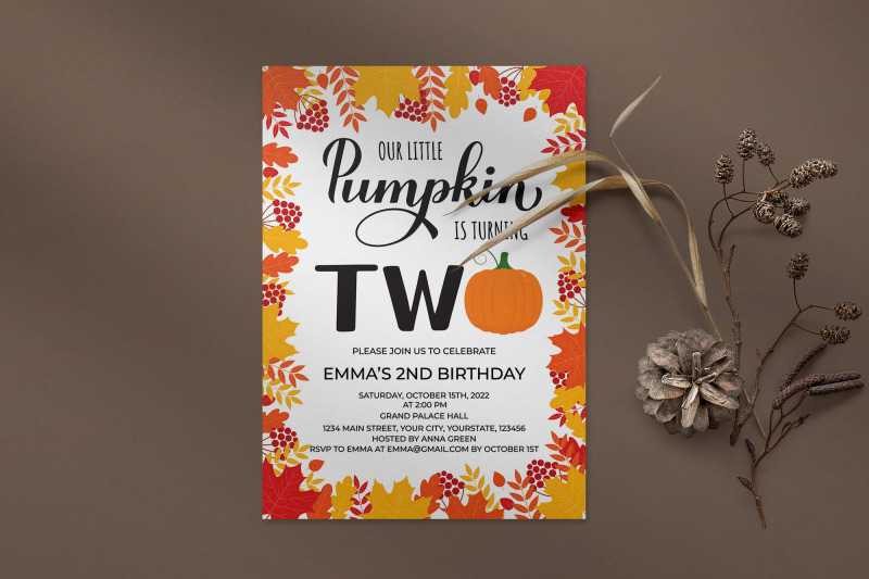 pumpkin-2nd-birthday-invitation-card-editable-template