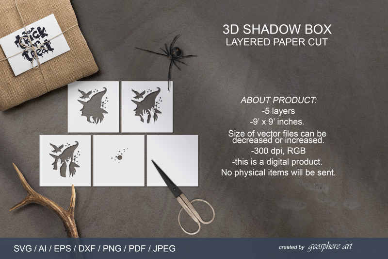 halloween-witch-hat-3d-shadow-box-layered-papercut-svg