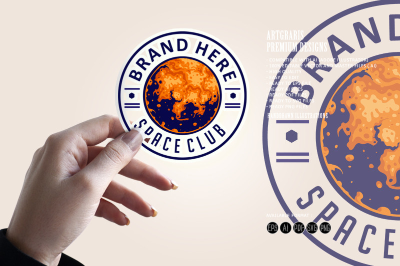 space-club-label-logo-design-svg