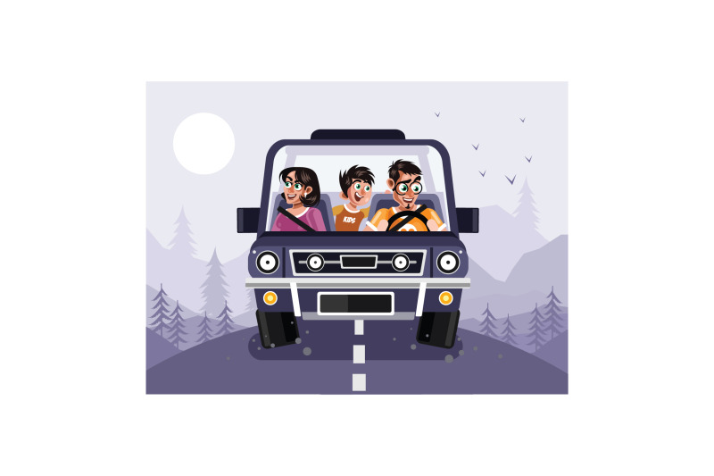 family-in-car-vector-graphics-illustration